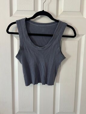 Brandy Melville Ribbed Scoop Neck Tank - Gray